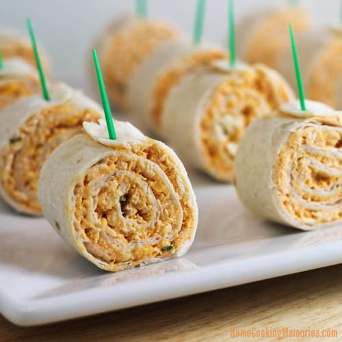 Buffalo-Chicken-Tortilla-Pinwheels from Home Cooking Memories