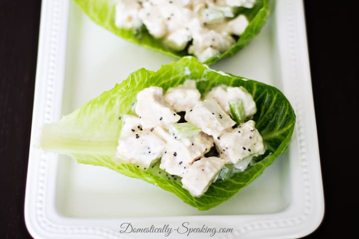 Chicken Salad Lettuce Wraps with Lemon Poppyseed Dressing made with Yoghurt 4