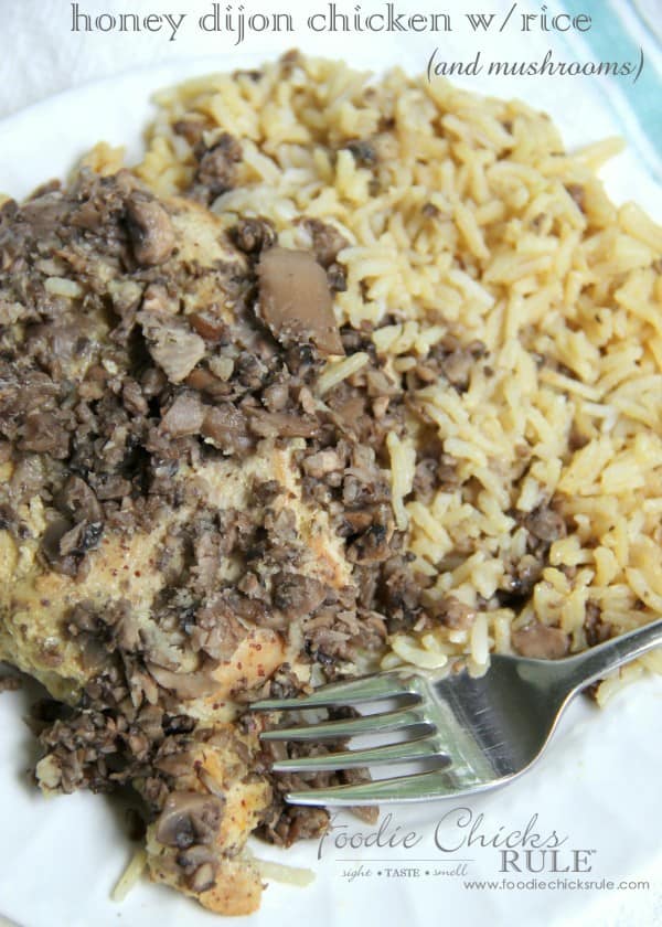 Honey-Dijon-Chicken-with-Rice-and-mushrooms-So-EASY-foodiechicksrule-easyrecipe-onedish