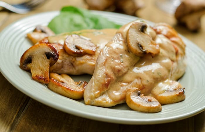 Pan-Seared-Chicken-with-Mushrooms from Nerdy Mamma