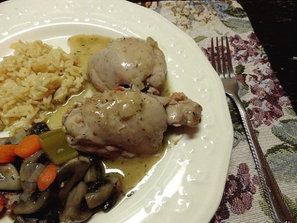 Poulet-au-Vin-Blanc Chicken in Vermouth from Amandas Cookin