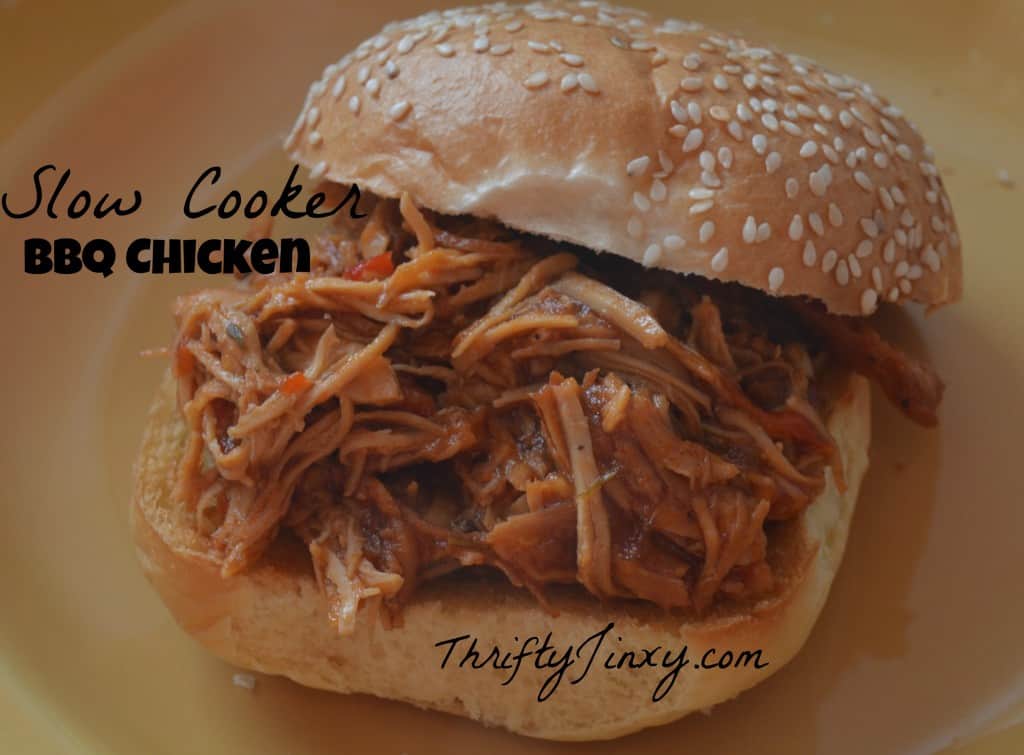 Slow-Cooker-BBQ-Chicken-Recipe from Thrifty Jinxy