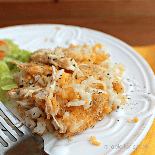 cheesy-chicken-rice-casserole from Our Table for Seven