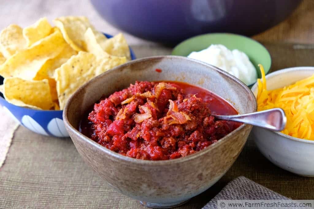 Bacon Beef and Beet Chili from Farm Fresh Feasts