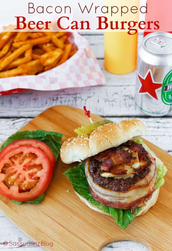 Bacon Wrapped Beer Can Burger from Sassy Girlz