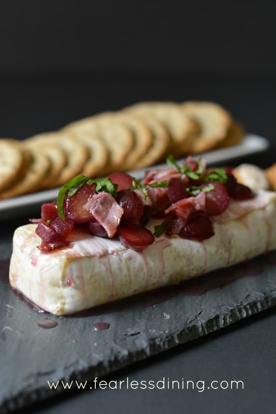 Cherry Basil and Bacon Baked Brie from Fearless Dining