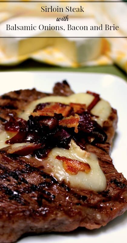 Sirloin-Steak-with-Balsamic-Onions-Bacon-and-Brie from Our Small Hours