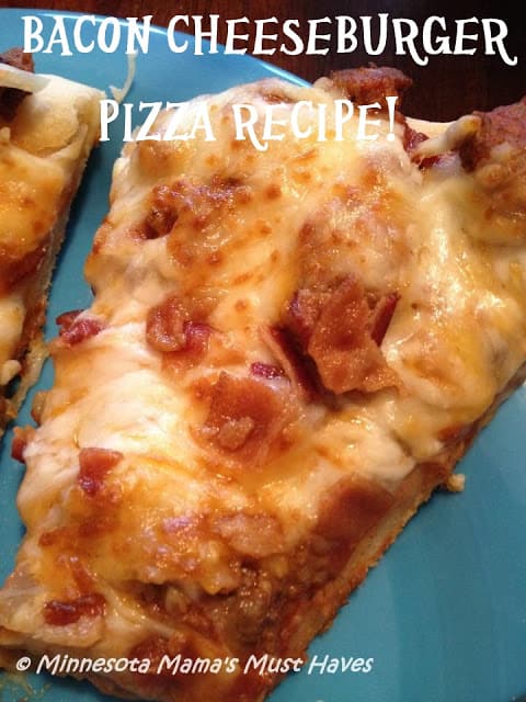 bacon cheeseburger pizza from Must Have Mom