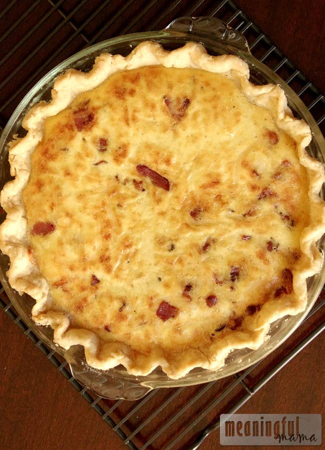 swiss-bacon-quiche-recipe- from Meaningful Mama