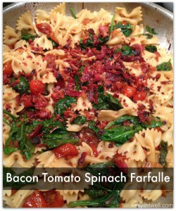 Bacon Spinach Tomato Farfelle from Kelly Stilwell